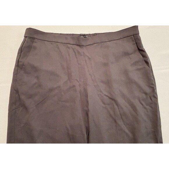 EILEEN FISHER Gray Woven Tencel Grain Pants Large Tapered Ankle Leg Classic Work - Picture 6 of 16